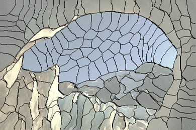 Superpixel decomposition of a stained histology image